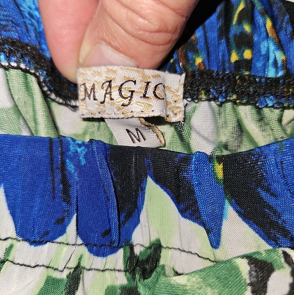 Magic Printed Maxi Skirt in Black, Blue & Green - Picture 4 of 8